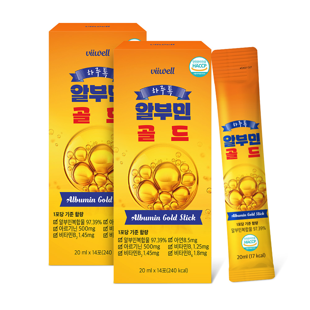 덴마크산 마시는 액상 알부민 골드난백 알보민 단백질 알브민 스틱 14포, 2개 - 상품 이미지