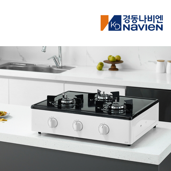 3구 스탠드식 일반 가스렌지 과열방지센서 와이드 가스레인지 GRF6003 화이트 LNG