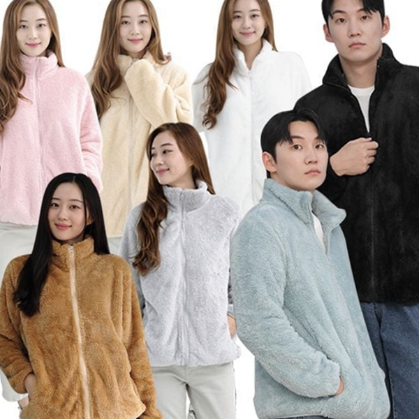 빅사이즈 남녀공용 후리스 집업 플리스 남녀공용 보아 털 집업 남성 - 상품 이미지