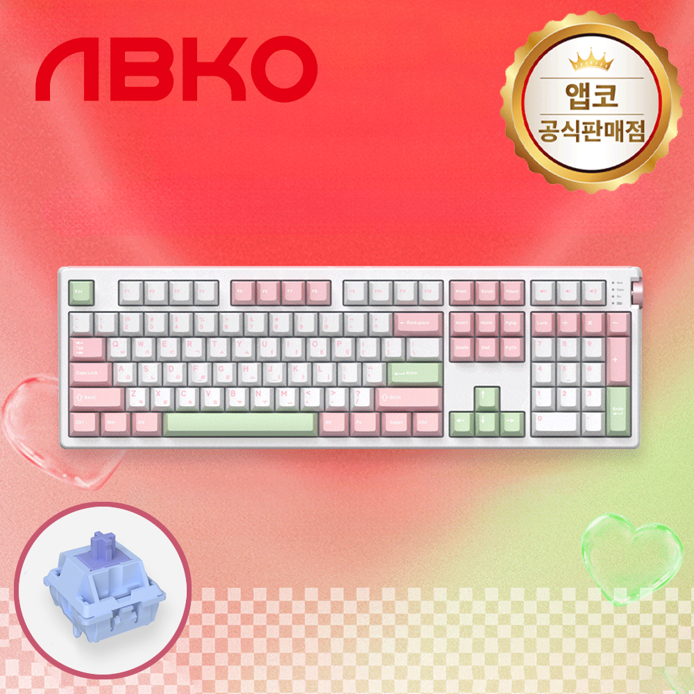 앱코 A108K 3모드 퀵스압 유무선 기계식 키보드 피오니, 맘모스축, 45g - 상품 이미지