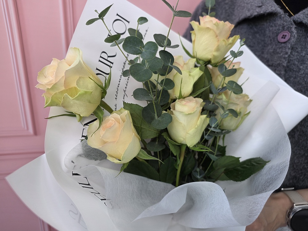 유스풀몰 로맨틱 파스텔 장미 한다발(포장포함) 꽃 생화택배