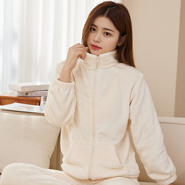 후리스 여자 수면 잠옷 밍크 여자 극세사 잠옷 라운지 겨울 - 상품 이미지