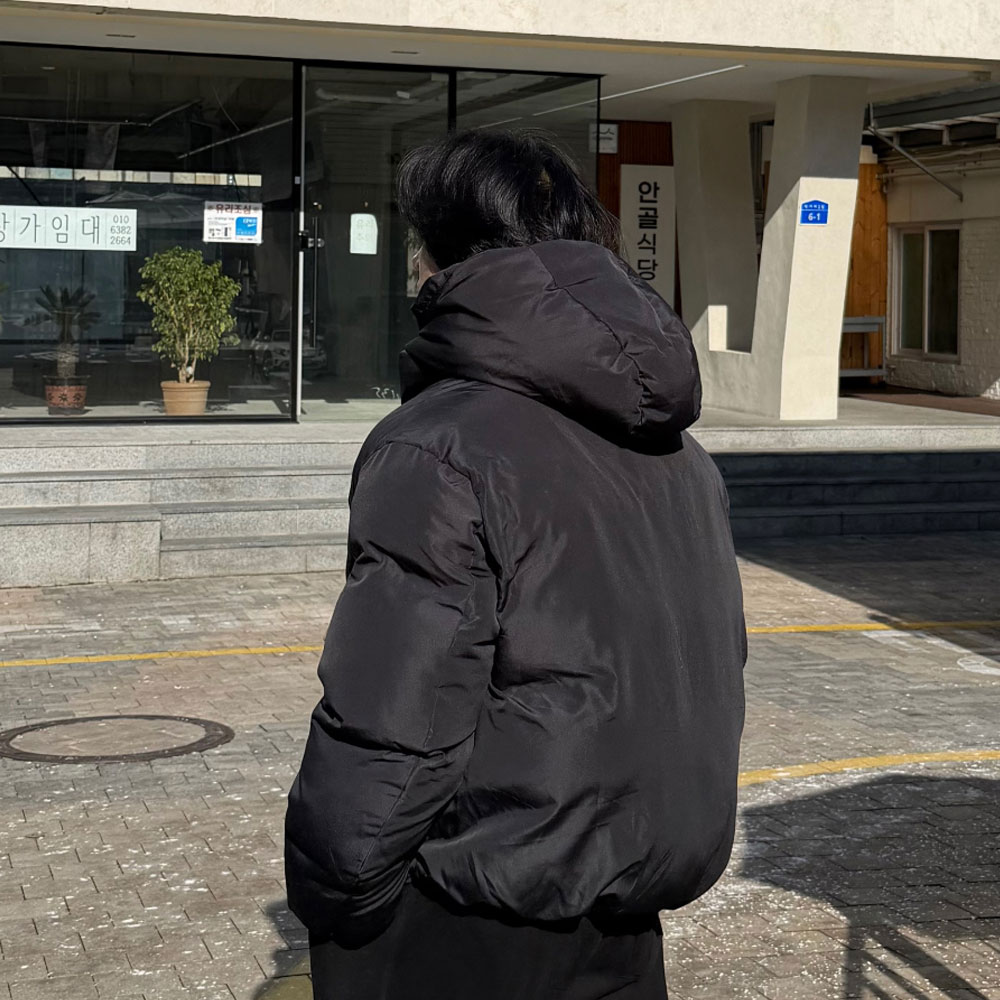 아웃핏 남자 푸퍼 패딩 2colors 후드푸퍼 후드패딩 - 상세 이미지 3