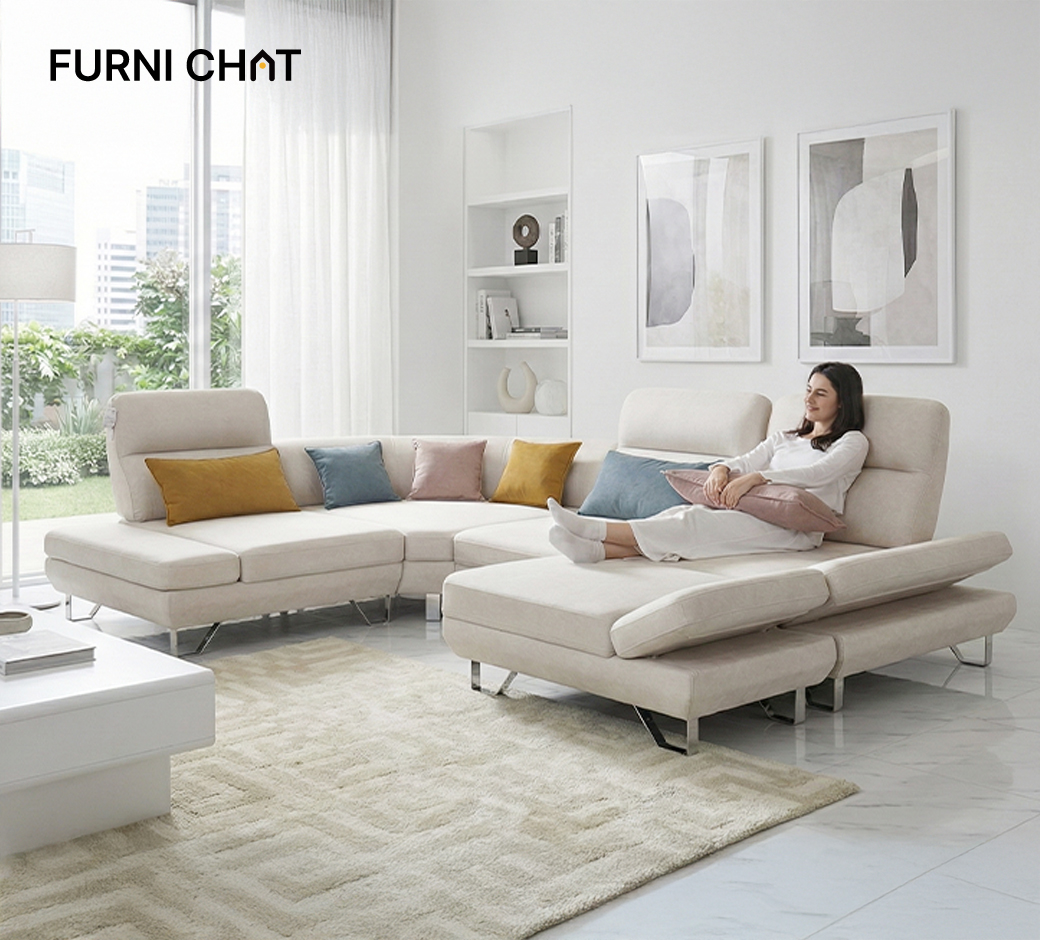 퍼니챗 샤르니 5인용 코너형 아쿠아텍스 이지클린 기능성 조야 패브릭 스윙 소파