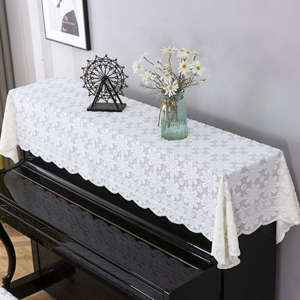 꽃무늬 레이스 피아노 커버 인테리어 피아노 먼지 커버 덮개 90200cm
