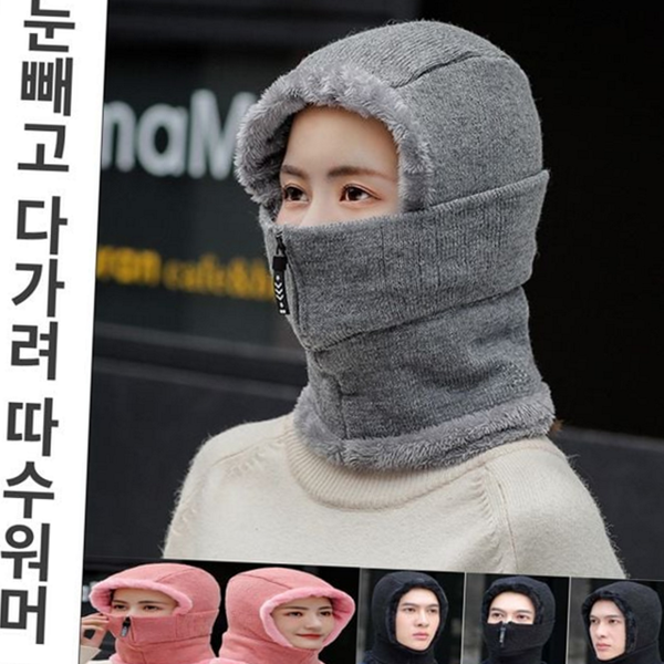 기모 겨울 바라클라바 방풍 방한 바라클라바 워머 모자 - 상품 이미지