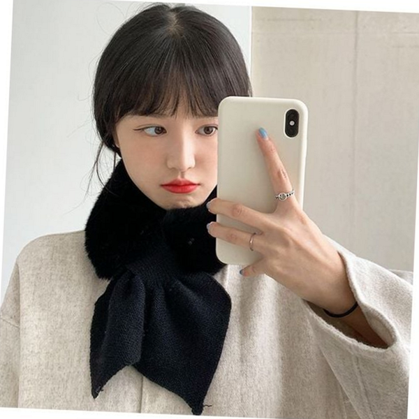 겨울 여자 쁘띠 목도리 리본 여성 쁘띠 목도리 워머 머플러 - 상품 이미지