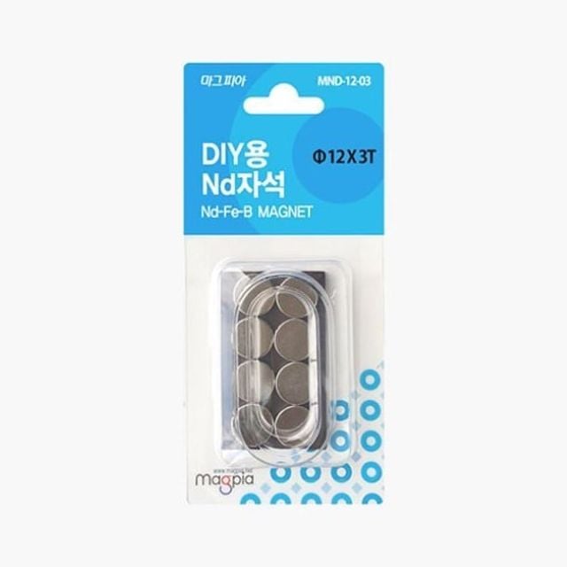 DIY 강력 자석 원형 12X3T 8개입 - 상품 이미지