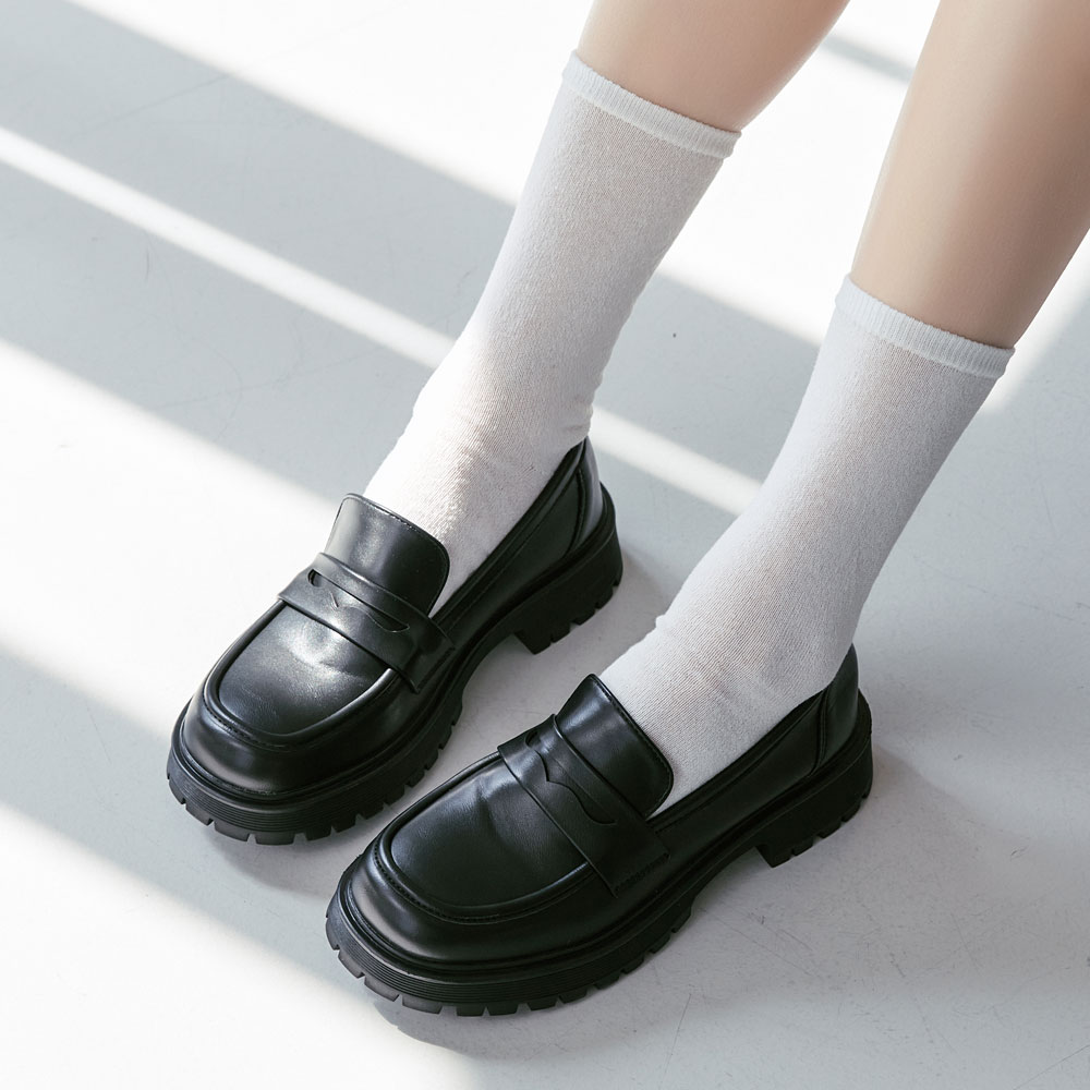 에스유니 부드럽고 발편한 여성 하이틴 청키굽 통굽 로퍼 구두 4cm 이미지 7