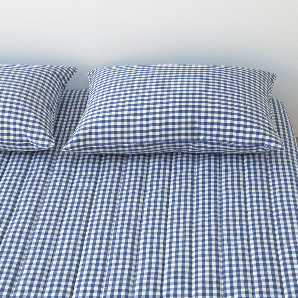 깅엄 체크 워싱 광목 순면 사계절 침대 매트리스 커버 누빔 SS