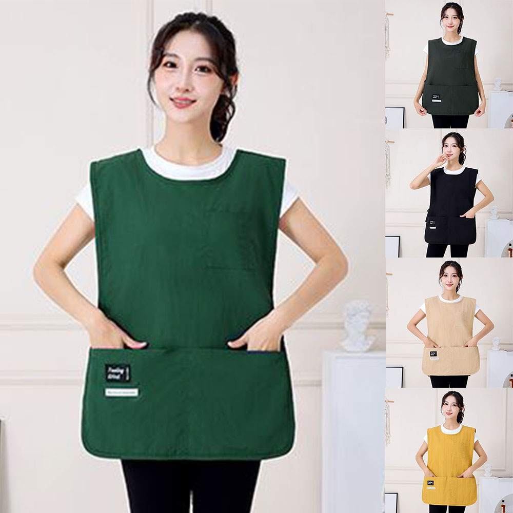 심플 조끼 앞치마 다목적 주방 식당 카페 방수 작업복