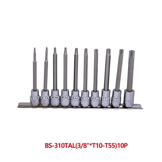 지니어스 3/8in 홀형 별비트소켓세트10pcs BS-310TAL - 상품 이미지
