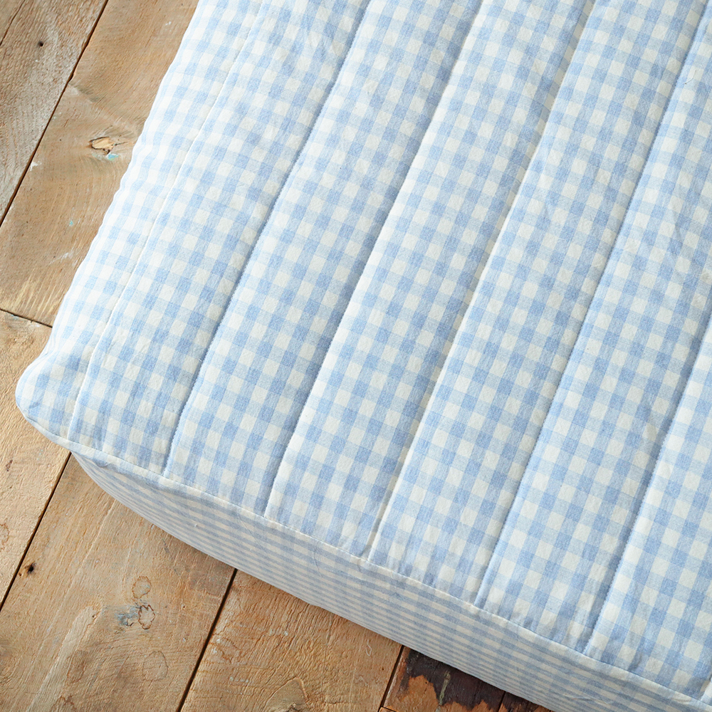 깅엄 체크 워싱 광목 순면 사계절 침대 매트리스 커버 누빔 SS