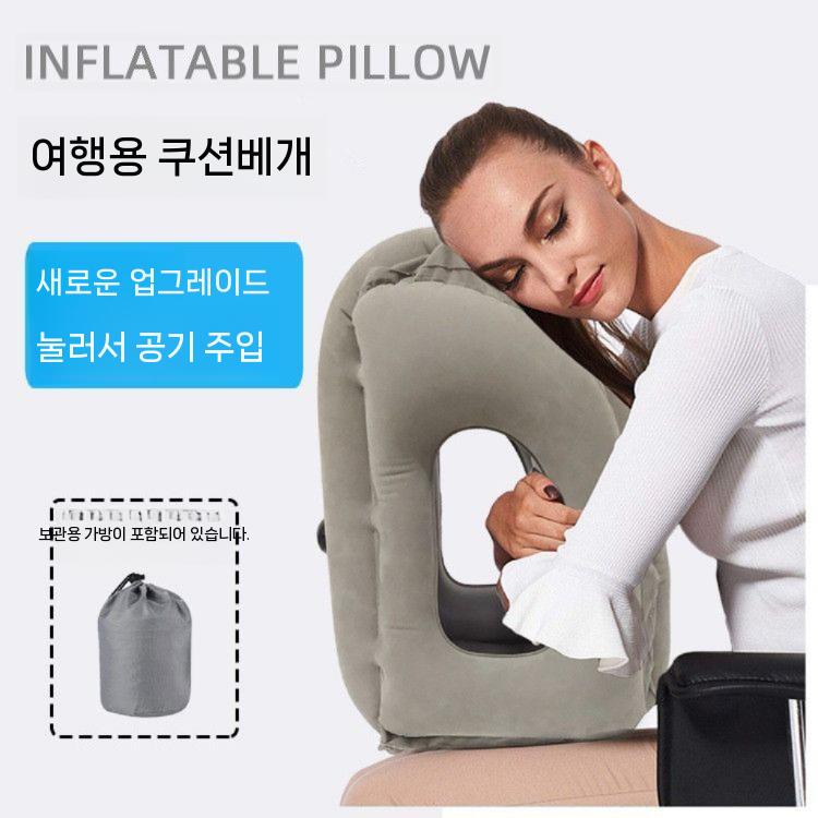 여행 기내용 베개 휴대용 비행기 에어 쿠션 목베게 - 상세 이미지 2