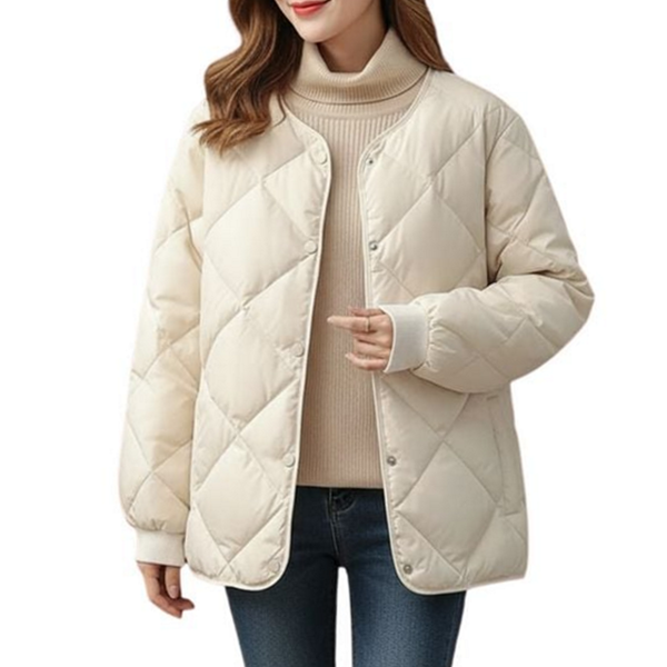 초경량 여자 경량 패딩 라운드 여성 숏 패딩 데일리 간절기 - 상품 이미지