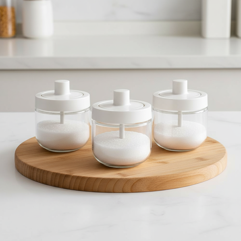 심플팩토리 유리 밀폐 양념통 소금 조미료 정리 양념병 스푼형 1p 제품 이미지