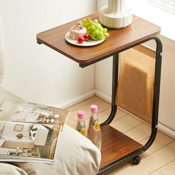 다용도 이동식 사이드 테이블 바퀴형 이동식 미니 테이블 2단 틈새