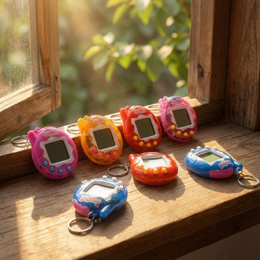 레트로 미니미 전자 애완 동물 펫 키우기 키링 Y2K 백참 쓸데없는 친구 생일 선물 마니또