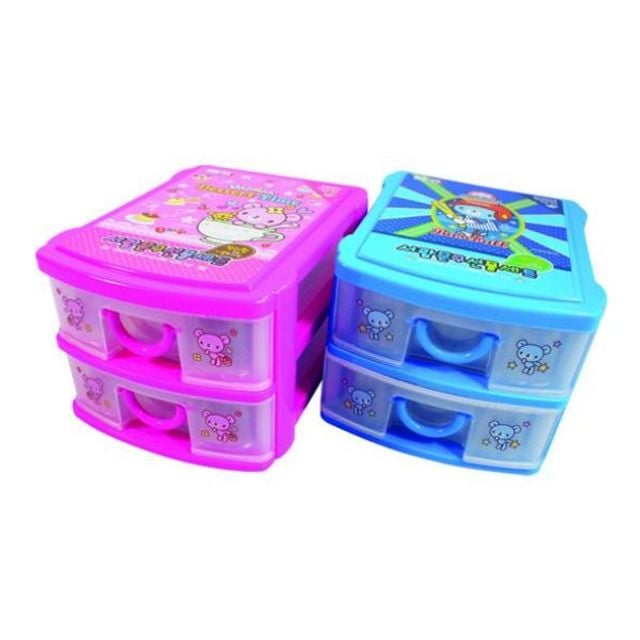 10000 2단서랍문구선물세트 핑크 1box 48개 09142 - 상품 이미지