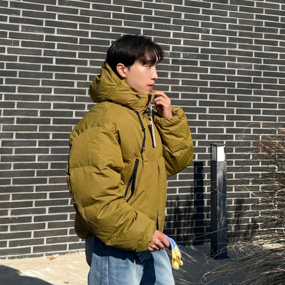 아웃핏 남자 웰론 푸퍼 후드패딩 3colors 후드푸퍼 커플패딩 - 상세 이미지 3