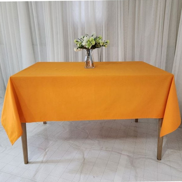 옥스포드 면 식탁보 오렌지 면 테이블보 탁자보 6인용 직사각