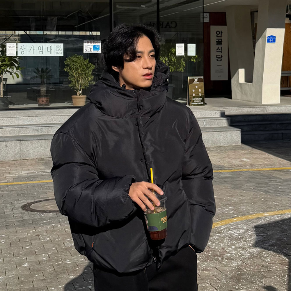 아웃핏 남자 푸퍼 패딩 2colors 후드푸퍼 후드패딩 이미지 6