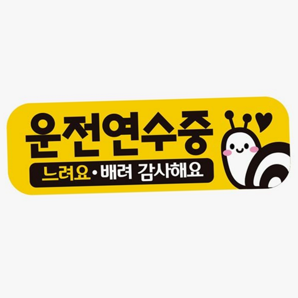 달팽이 운전 연수 스티커 귀여운 초보운전 스티커 자동차 자석 - 상품 이미지