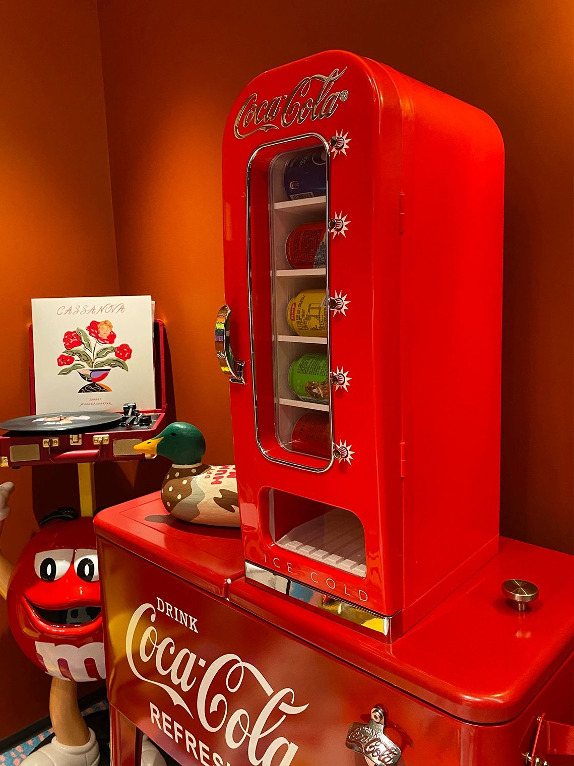 미니냉장고 자판기 소형 레트로 화장품 음료수 원룸 레드 펍 스토어 모델
