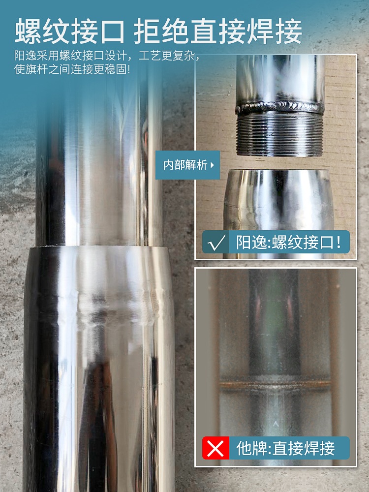 국기 국기봉 게양대 스테인레스 살사 깃대 봉교체 교체 야외 깃발대 12m - 상세 이미지 3