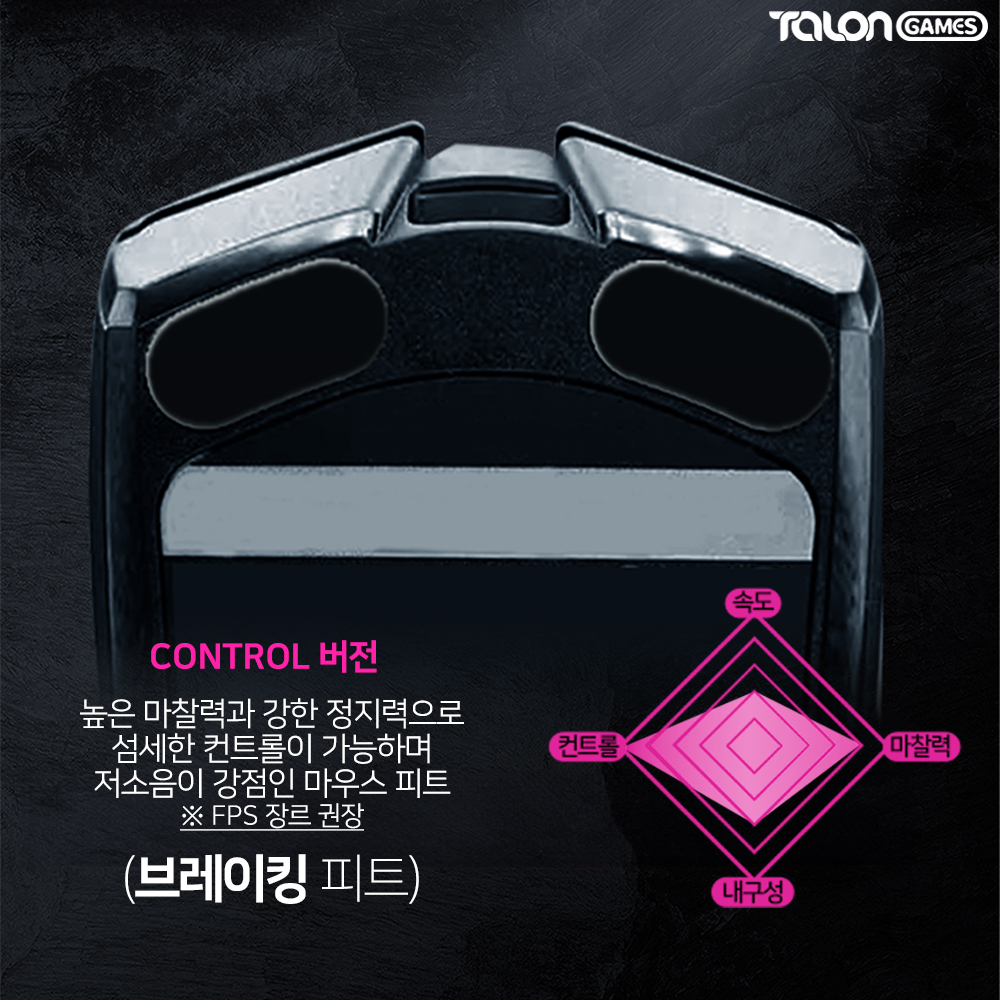 레이저 바이퍼 V2 PRO 마우스피트 컨트롤 2개입 마우스스티커 탈론게임즈 - 상세 이미지 3