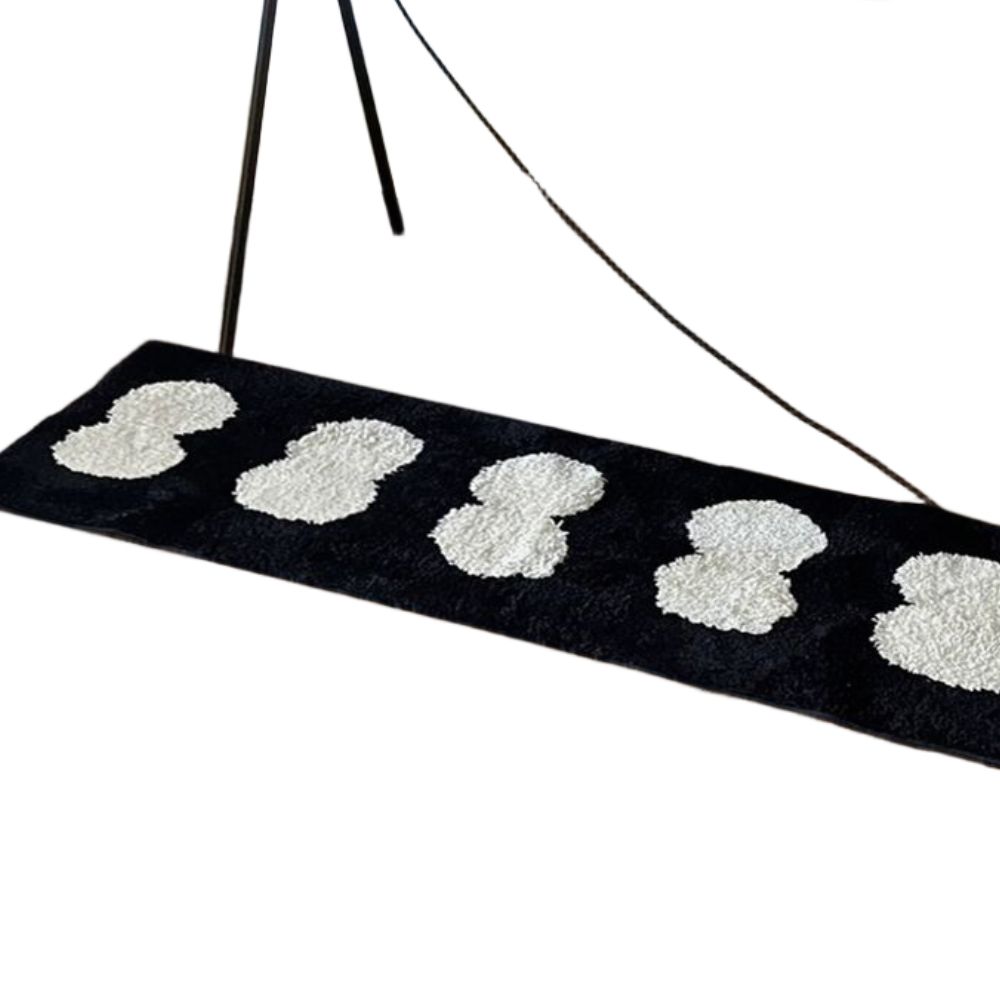 침실 발매트 침대 러그 폭좁은 카페트 현관 바닥 카펫 블랙 40x120cm - 상세 이미지 2