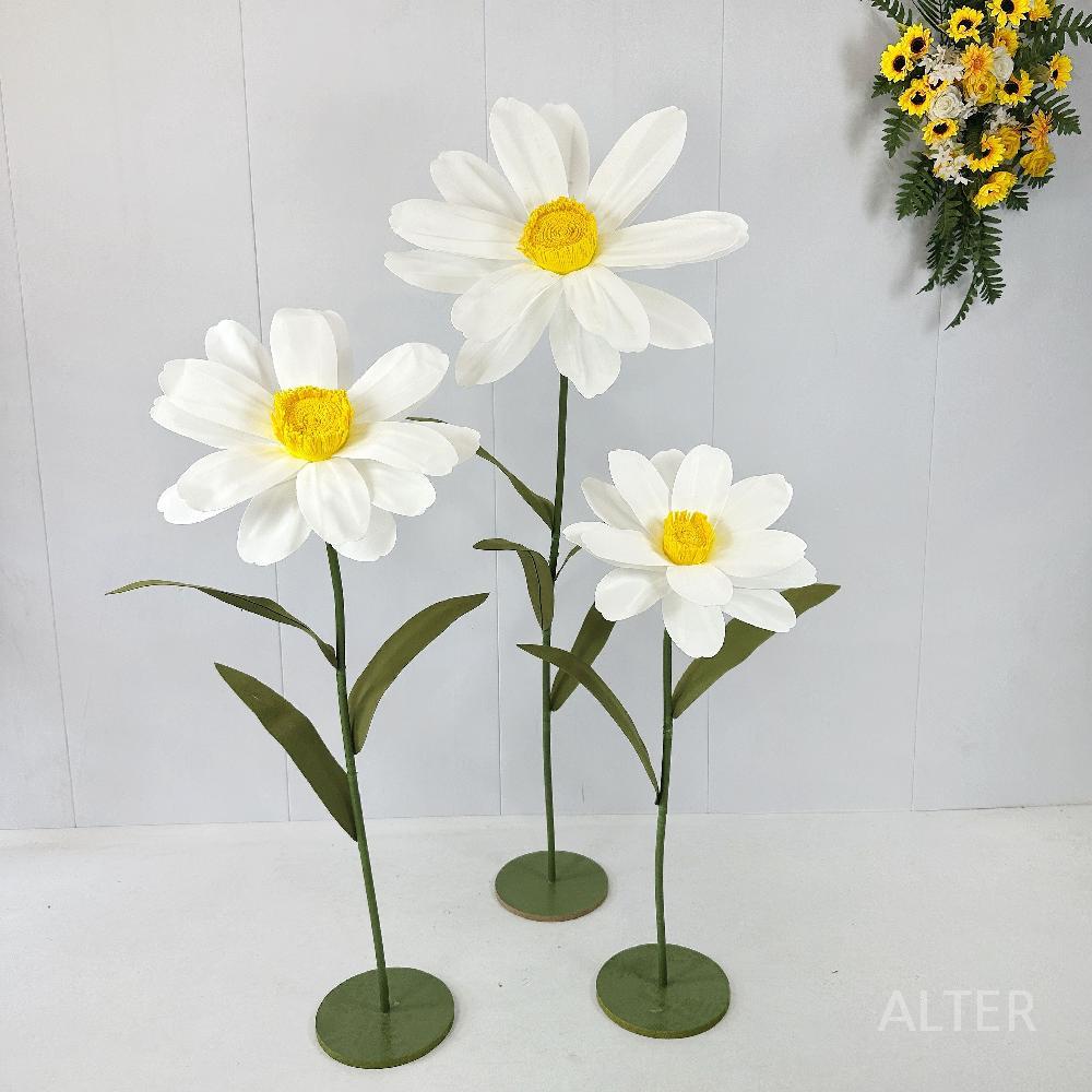 꽃포토존 플라워 종이꽃 파티 장식 조화 데이지 웨딩 대형 3개 (90x60x50cm) - 상세 이미지 4