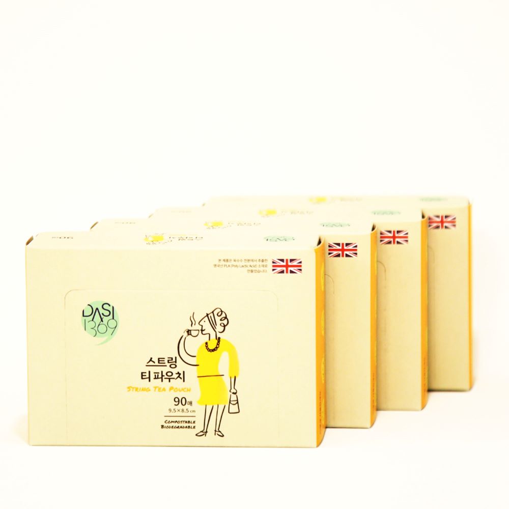 다시1369 스트링 티파우치 90매X4팩 티망 찻잎거름망 차여과기 공티백 차티백 티필터 - 상세 이미지 2