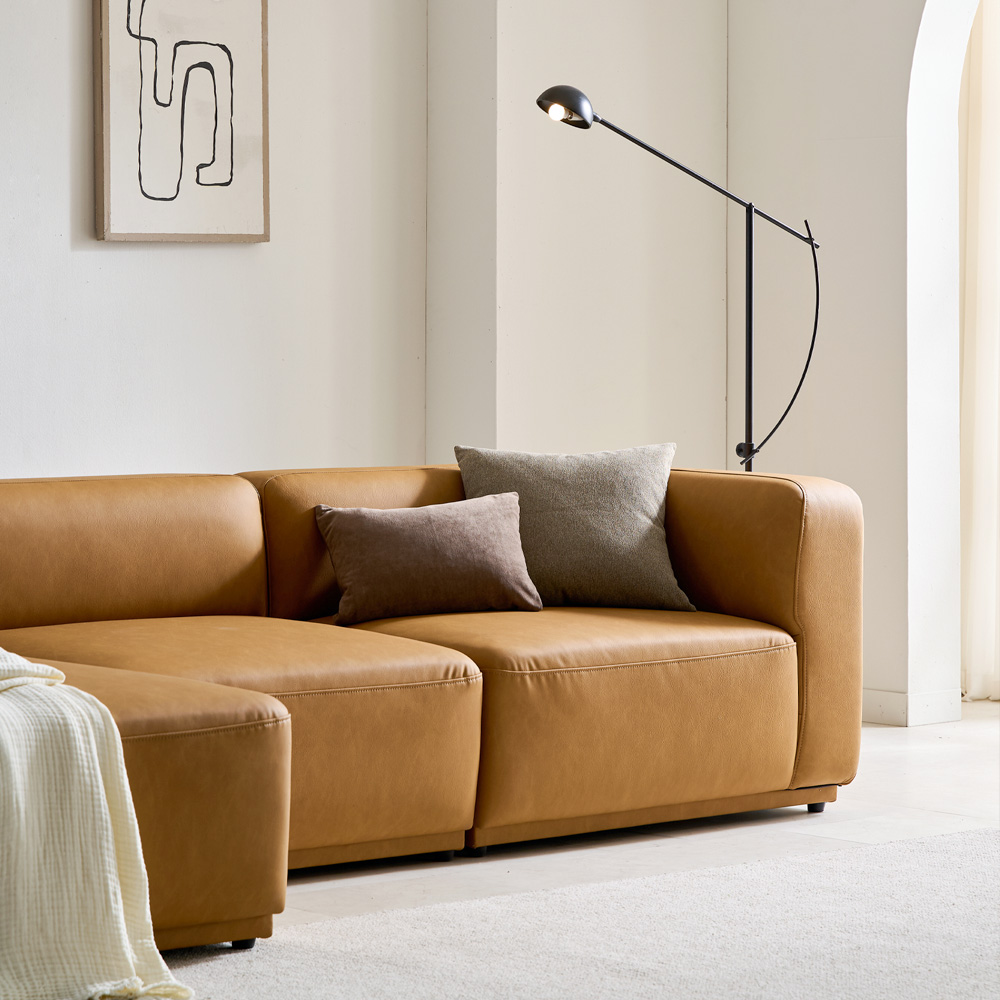 케이하우스홀드 켄지 1인 모듈 소파 비건레더 모던디자인 국내제작 가죽 실리콘가죽