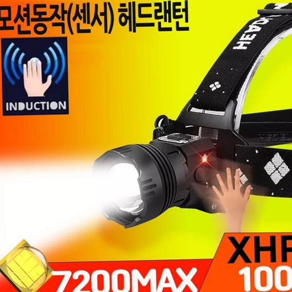 모션 센서 헤드 랜턴 강력 충전식 헤드 랜턴 아웃도어 캠핑 - 상품 이미지