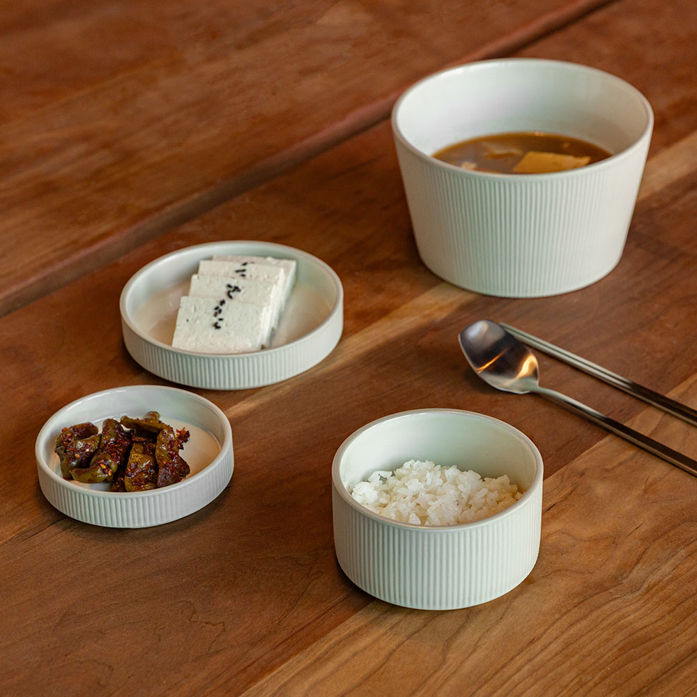[N단독] 윤도자기 차곡 혼밥 국산 1인그릇 식기세트