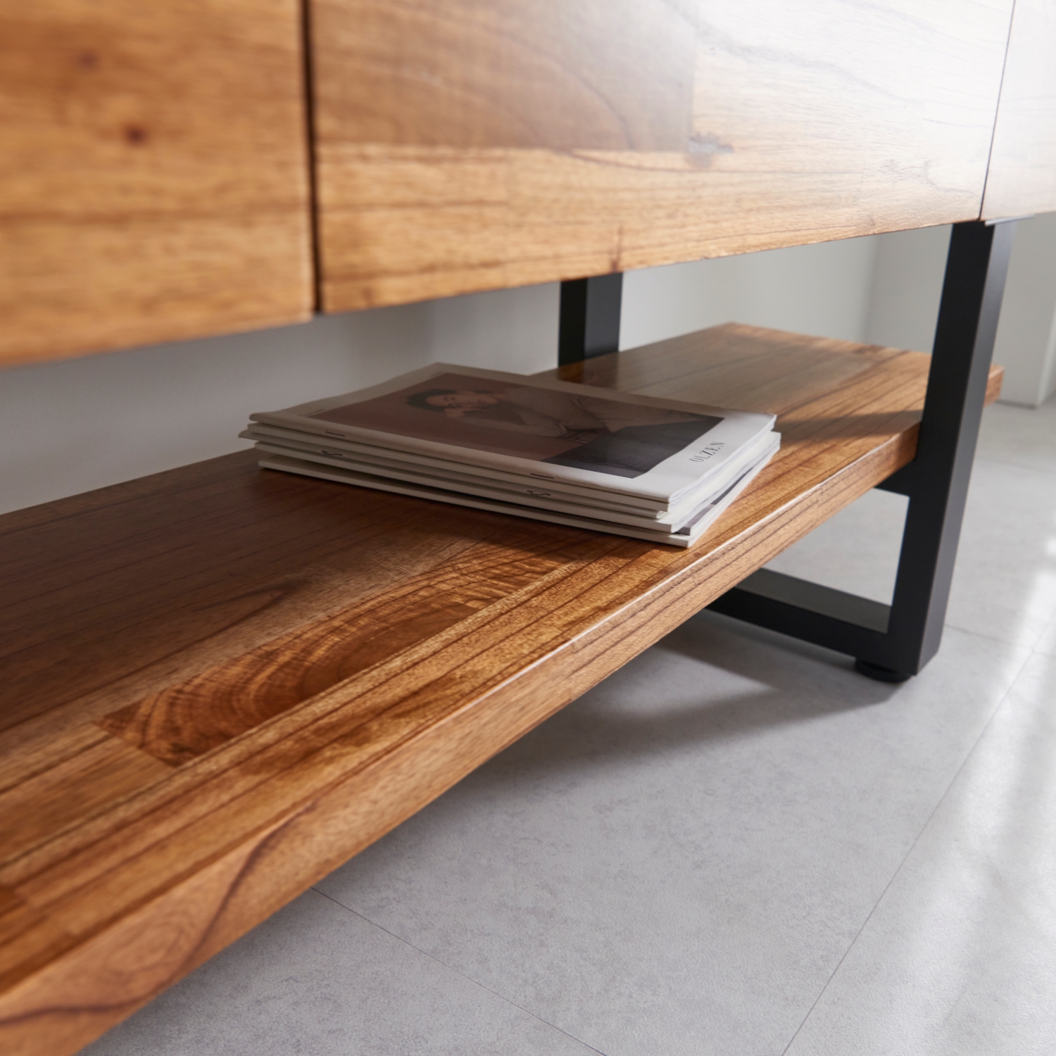 웨스트포트 참죽 북유럽 원목거실장 티비다이 TV거실장 2100mm, 월넛