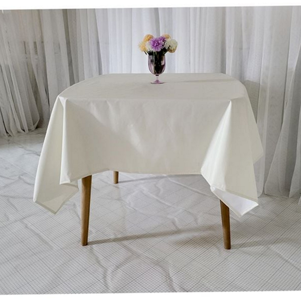 2인용 방수 식탁보 정사각형 방수 테이블보 아이보리 125x125