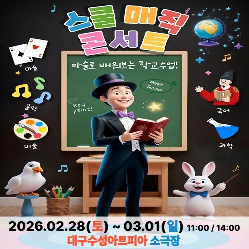 마술로 배워보는 학교수업 '스쿨 매직 콘서트' 예매 | 대구수성아트피아 소극장 by 원더매직 - 상품 이미지