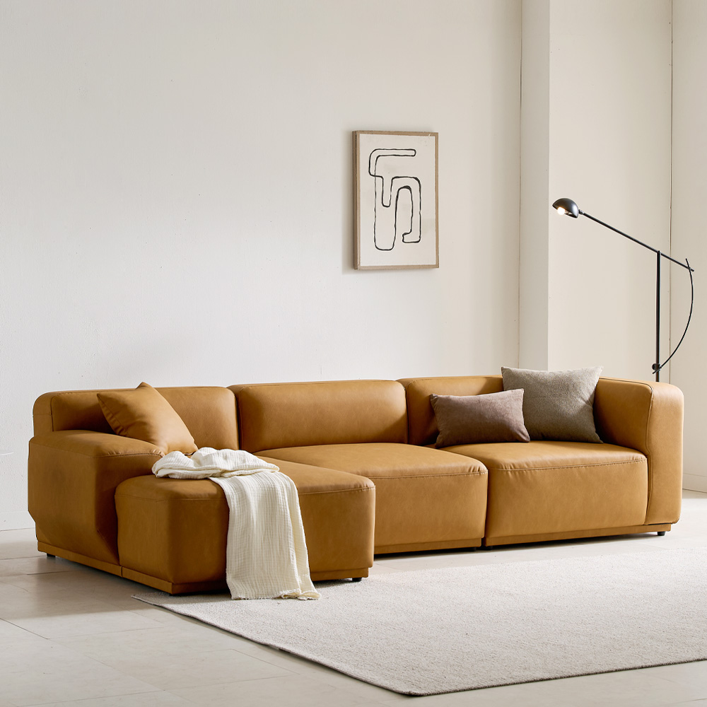 케이하우스홀드 켄지 모듈 4인 4인카우치 소파 실리콘레더 가죽 모던디자인 국내제작 소파