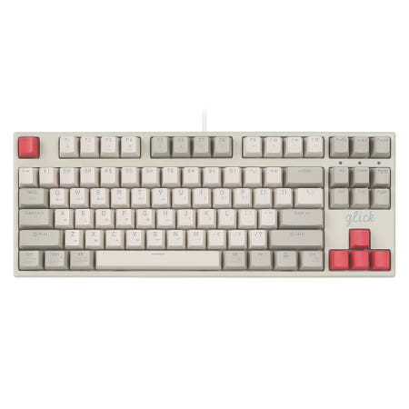 지클릭커 레트로 레드 슈퍼히어로 SPK87 저소음 풀 윤활 기계식 게이밍 키보드 RB2