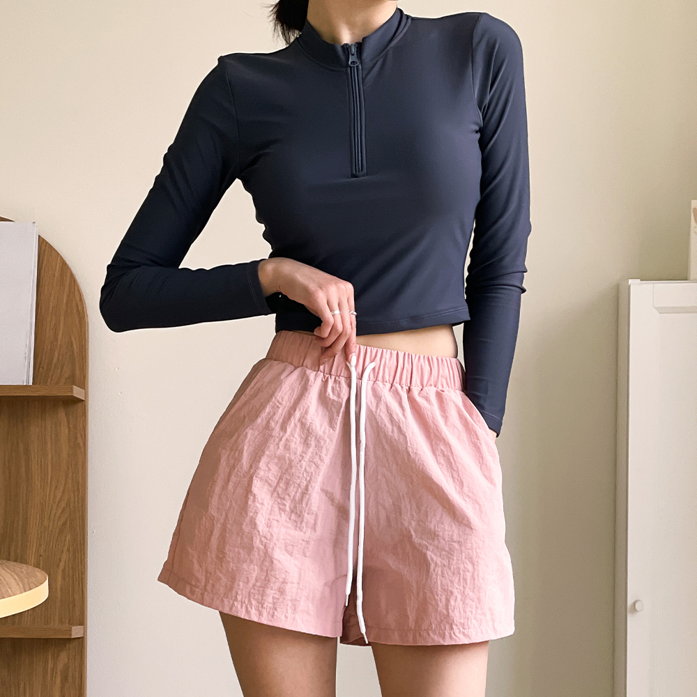 오르웨인 여성 래쉬가드 크롭 체형커버 비치웨어 슬림핏 수영복 이미지 8