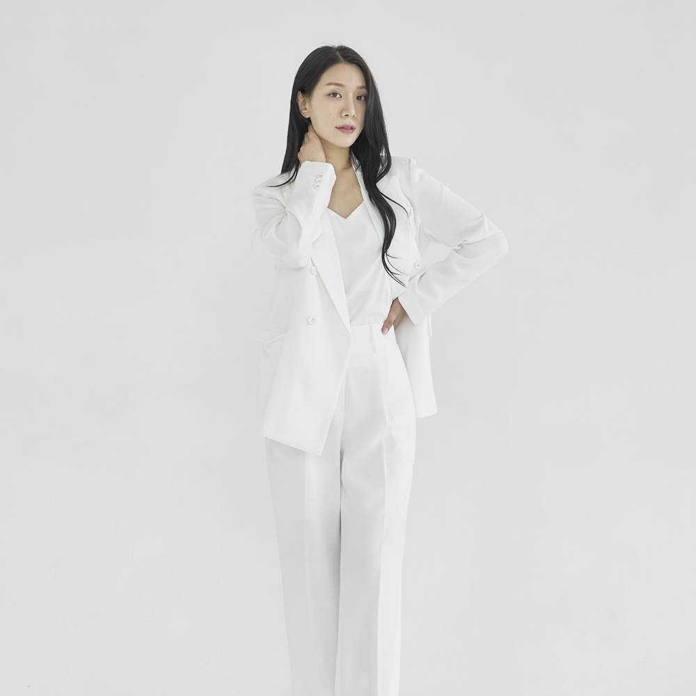 여성 결혼식 정장 셋업 하객룩 셀프웨딩 여름 와이드 투피스 [러벨] - 상품 이미지