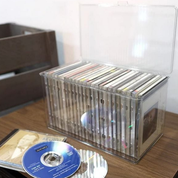 투명 cd 보관함 케이스 dvd 보관함 소품 정리함 - 상품 이미지