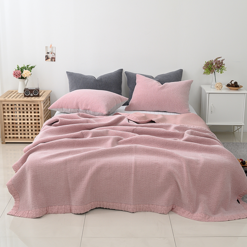 나라데코 모달 벨벳 면 피그먼트 목화솜 줄누비 패드 스프레드 SS