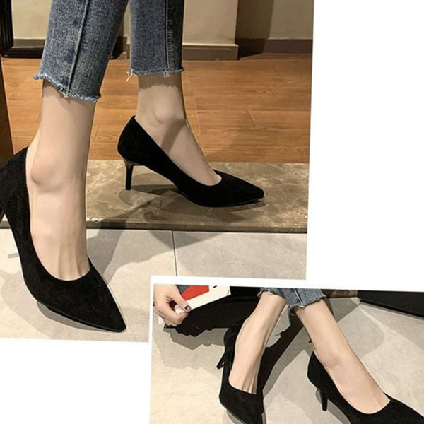 데일리 여성 구두 펌프스 여성 힐 기본 블랙 - 메인 이미지