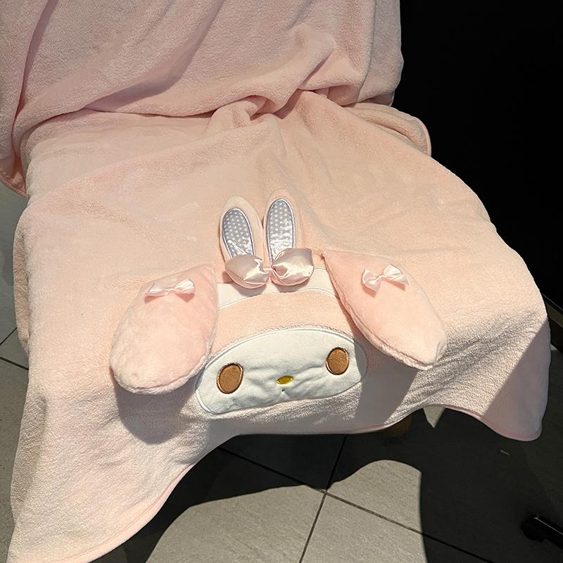 마이멜로디 목욕 타월 흡수성 대형 스포츠 두꺼운 담요 사무실 학교 욕실 프린세스 마이멜로디 A 85x135cm - 상세 이미지 4
