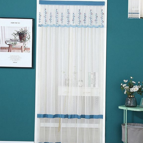 인테리어 레이스 문 가리개 쉬폰 현관문 가리개 화이트 통풍문