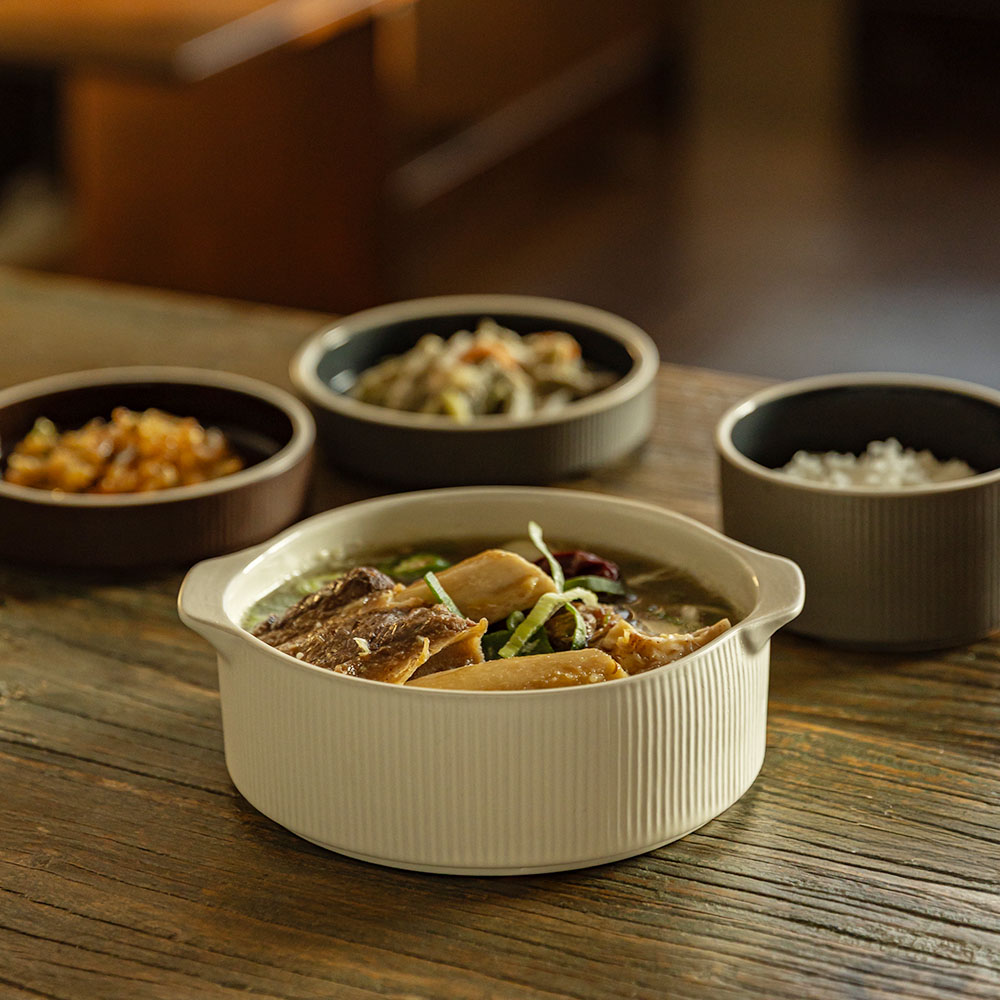 윤도자기 차곡 국산 원형 그라탕기 제품 이미지