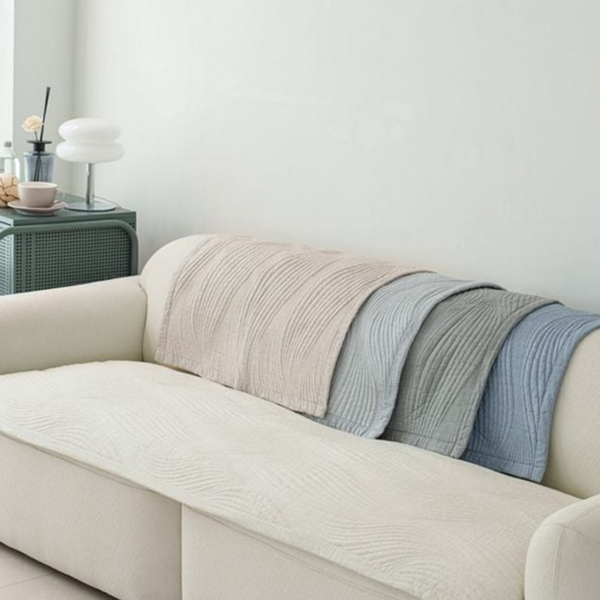 고정용 순면 쇼파 패드 미끄럼 누빔 쇼파 패드 4인용 덮개